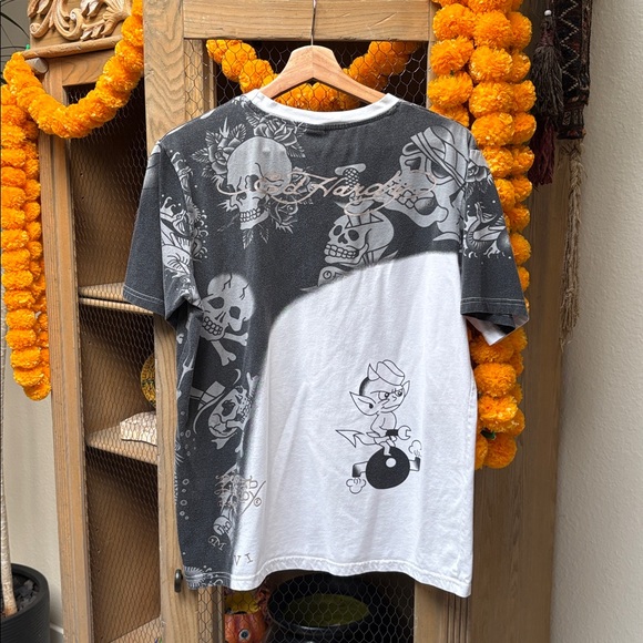 Y2K Ed Hardy x Christian Audigier Skulls T-Shirt - Picture 9 of 12
